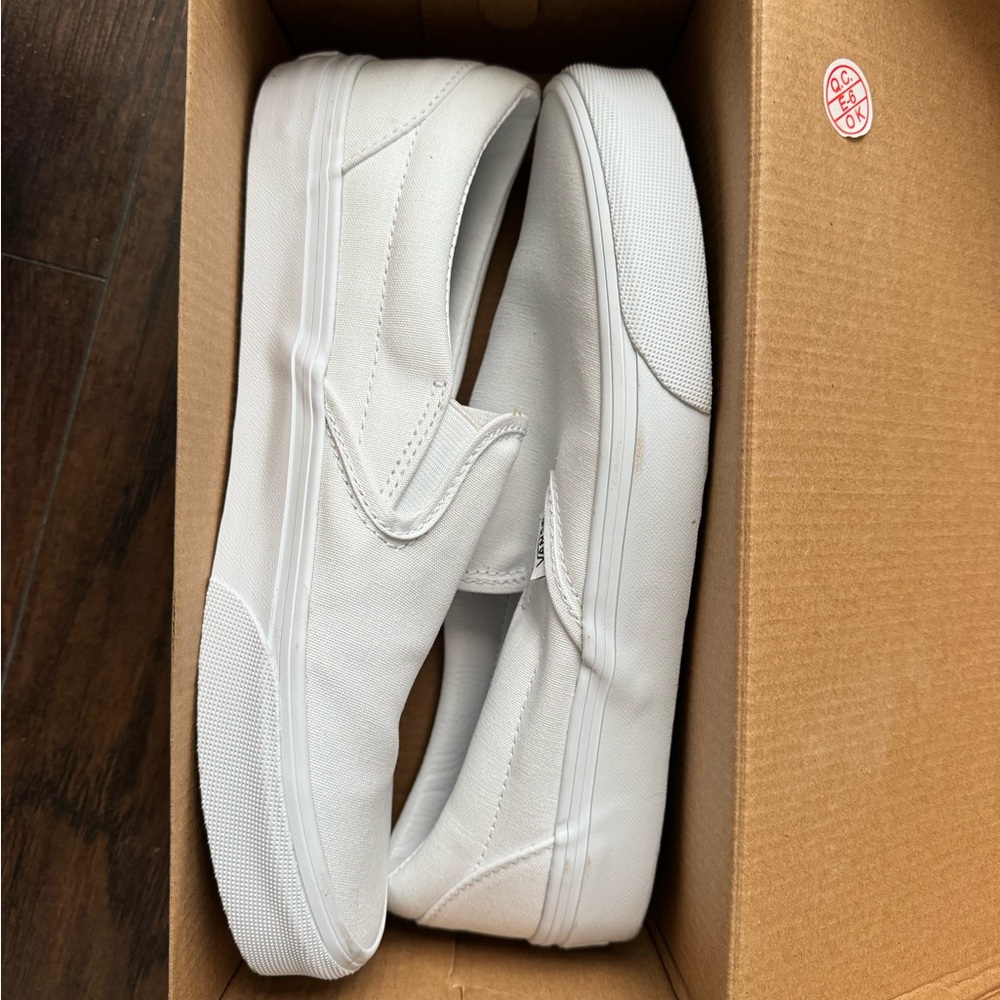 White Slip-On Vans